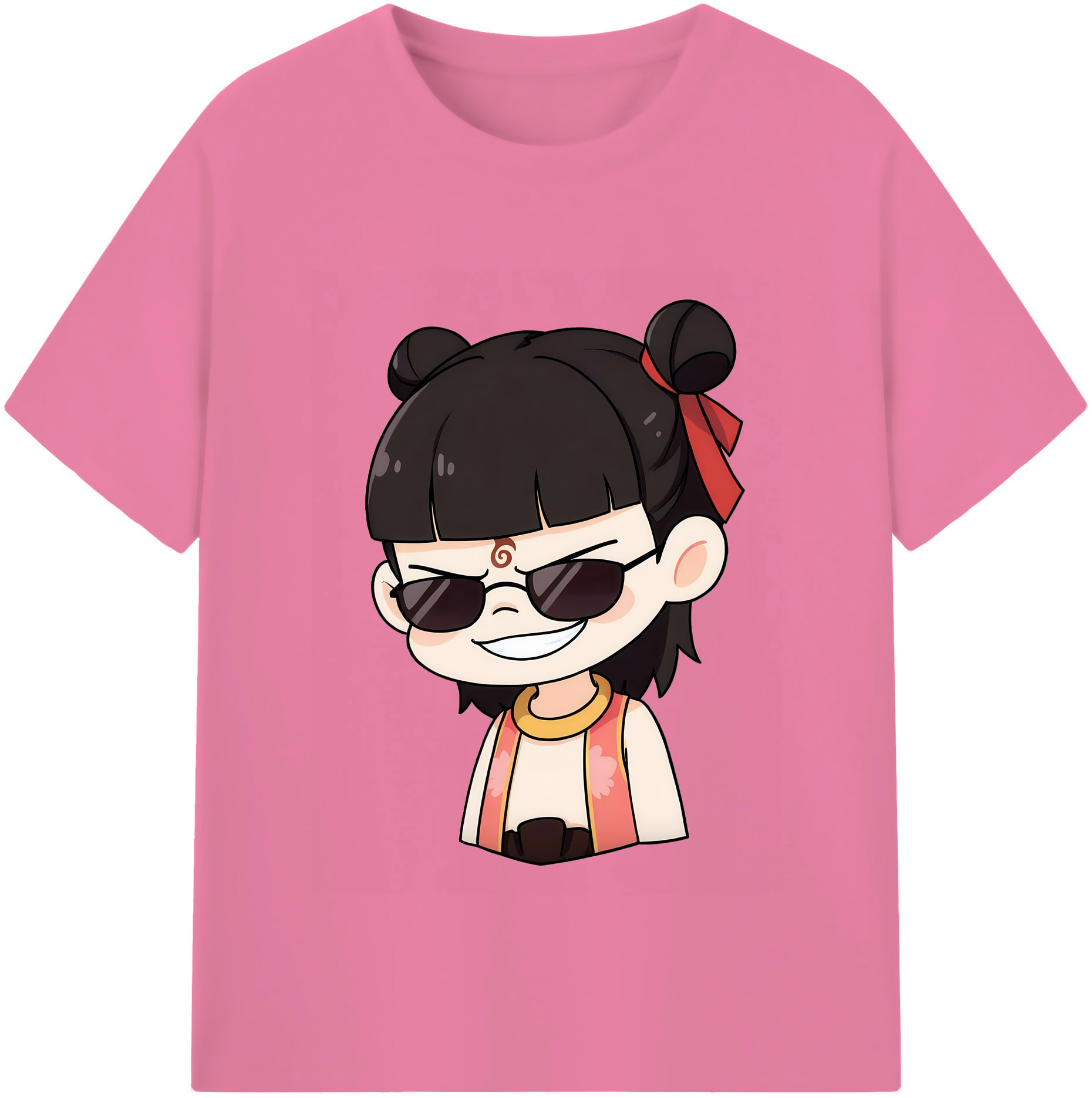 （画像用） Ne Zha 2 ナタ 魔童の大暴れ 綿100％半袖Tシャツ（フロントプリント）